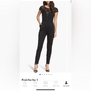 NWT Fraiche by J Crepe & Lace Jumpsuit - Small